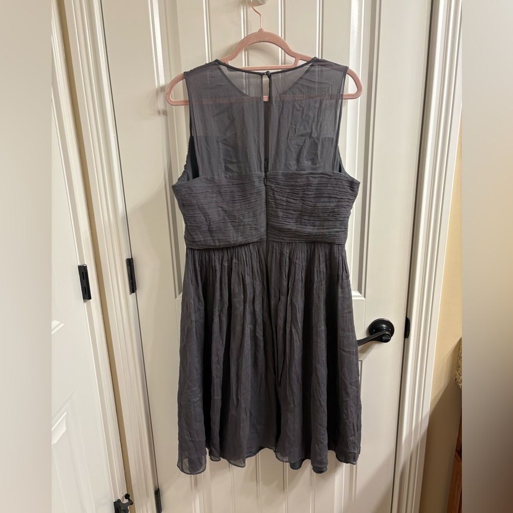 J. Crew Clara Silk Chiffon Coctail Party Dinner Dress in Gray - Picture 3 of 10